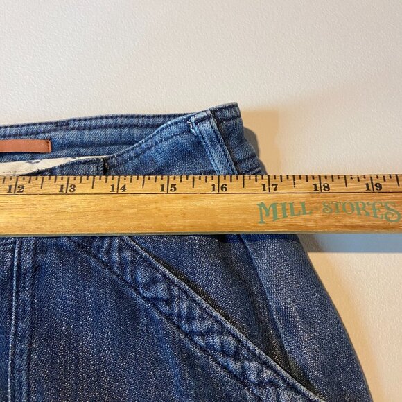 Anthropologie Pilcro Women 29 Cargo Jeans Wide Leg Medium Wash Denim Distressed - Picture 8 of 11